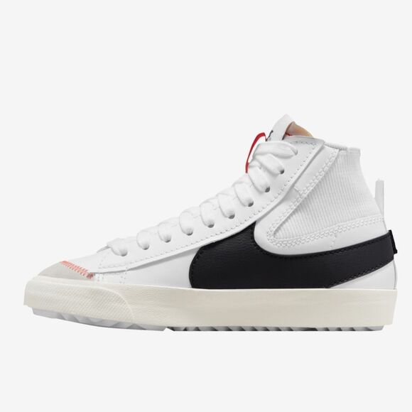 NIKE 9.5 Men’s White Black Blazer Mid '77 Jumbo with Orange Thread Detail - Picture 2 of 14
